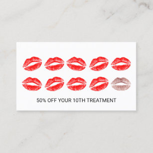 Loyalty Card   Makeup Artist Hair Stylist Red Lips