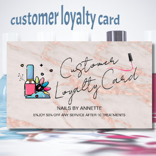 * Loyalty Card Manicurist Nail Tech Rose Gold  