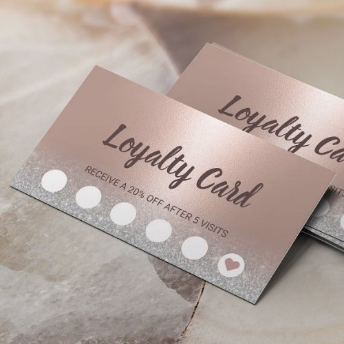 Loyalty Card  Modern Blush Rose Gold Beauty Salon