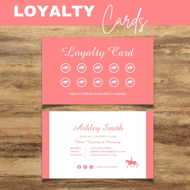 Loyalty Card Modern Trendy Horse Training (Modern Trendy Horse Training Loyalty Card Peach)