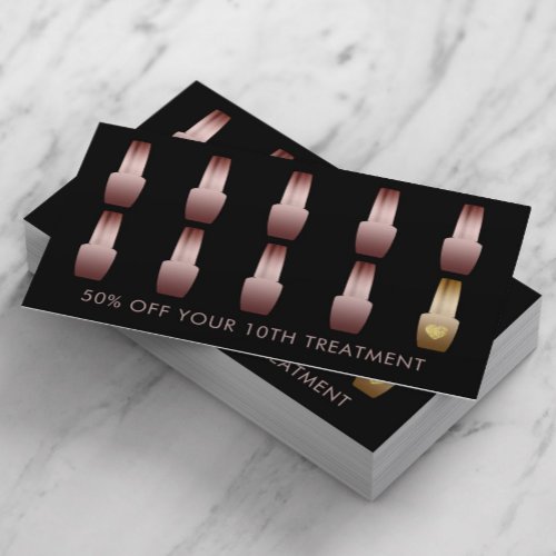 Loyalty Card  Nail Salon Rose Gold Manicurist