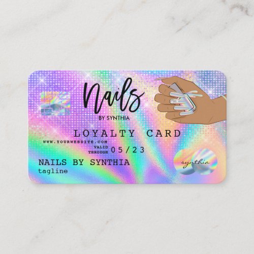 Loyalty Card Nails Credit Card Holographic