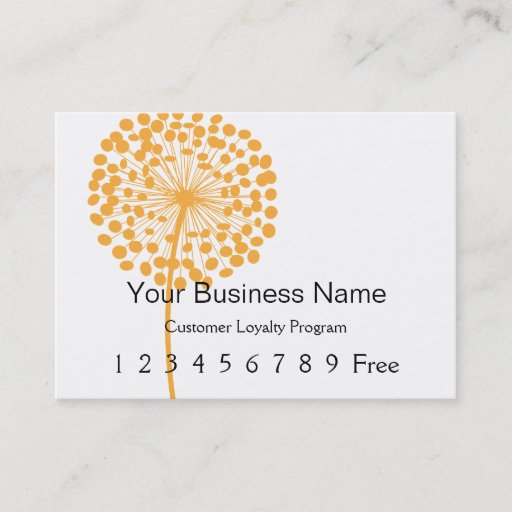 Customizable Loyalty Card :: Orange Dandelion Business Card Templates