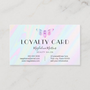 loyalty card pastel colors FAUX holographic bug