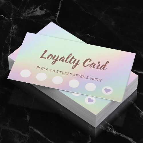 Loyalty Card  Pastel Holographic Beauty Salon