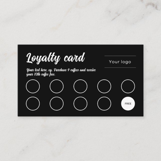Loyalty Card, Retro professional black (Front)