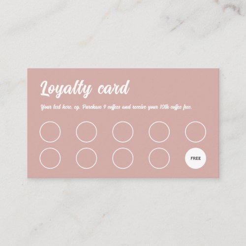 Loyalty Card Retro professional blush pink