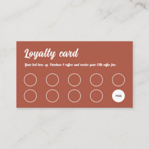 Loyalty Card, Retro professional terracotta brown