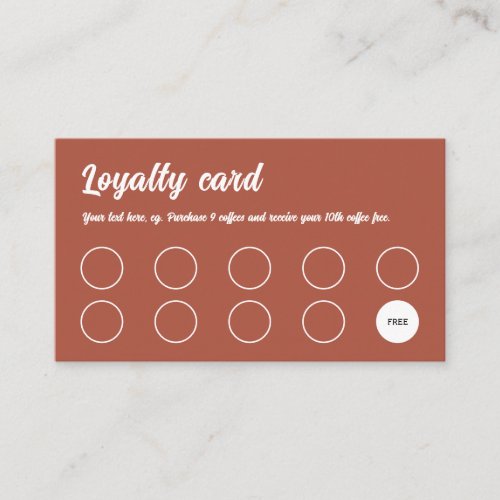 Loyalty Card Retro professional terracotta brown