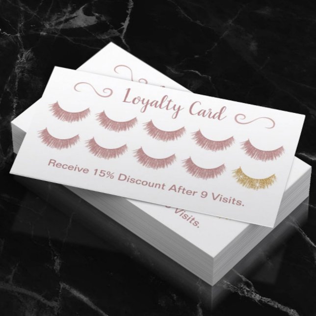 Loyalty Card | Rose Gold Eyelashes Lash Bar Makeup (Creator Uploaded)