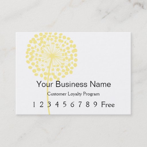 Customizable Loyalty Card :: Yellow Dandelion Business Cards