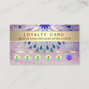 Loyalty Card Yoga Massage Purple Vintage Lotus