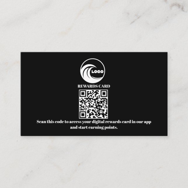 Loyalty Cards Virtual QR Code Business Logo (Front)