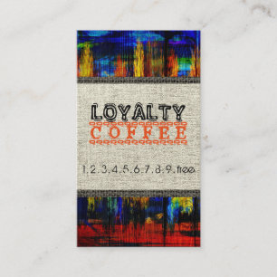 Loyalty Coffee Punch Burlap Wood Look #4 Card