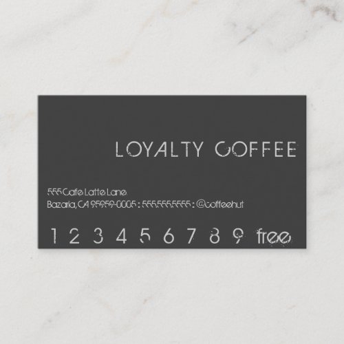 Loyalty Coffee Punch Card Business Card Template