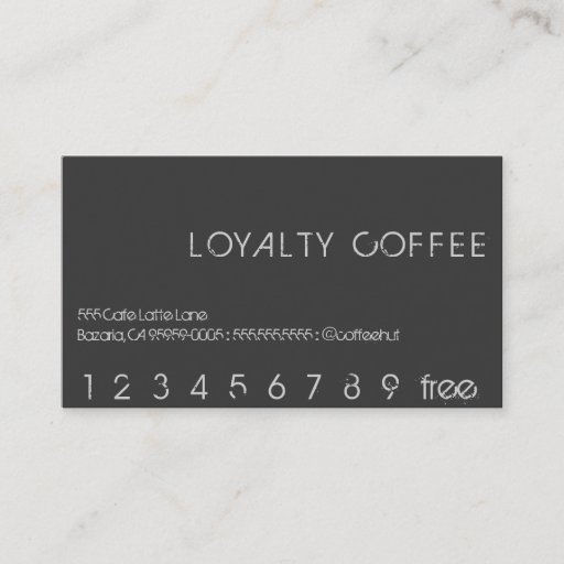 Customizable Loyalty Coffee Punch Card Business Card Template