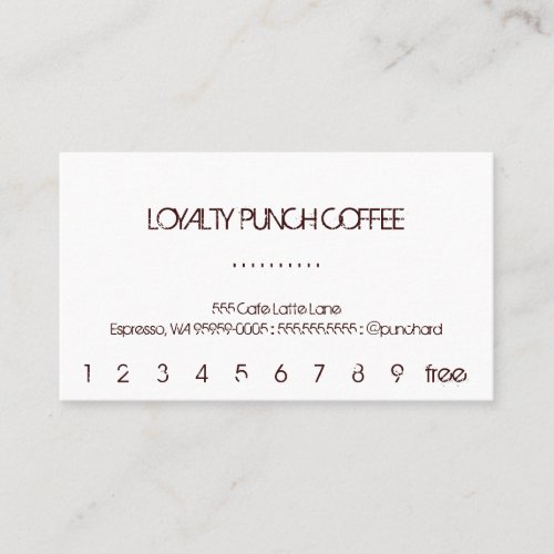 Loyalty Coffee Punch-Card Business Card Template