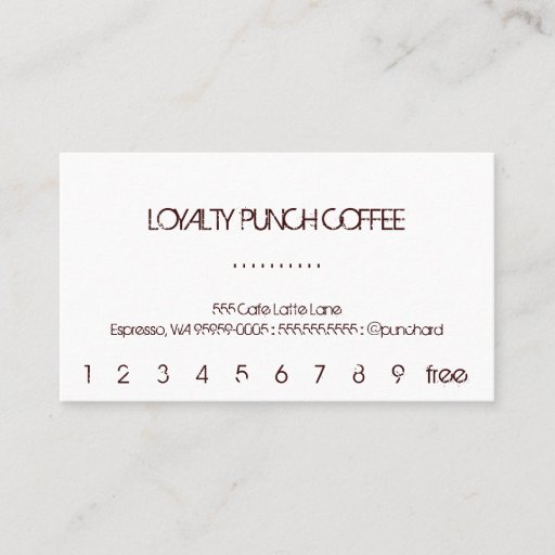 Customizable Loyalty Coffee Punch-Card Business Card Template