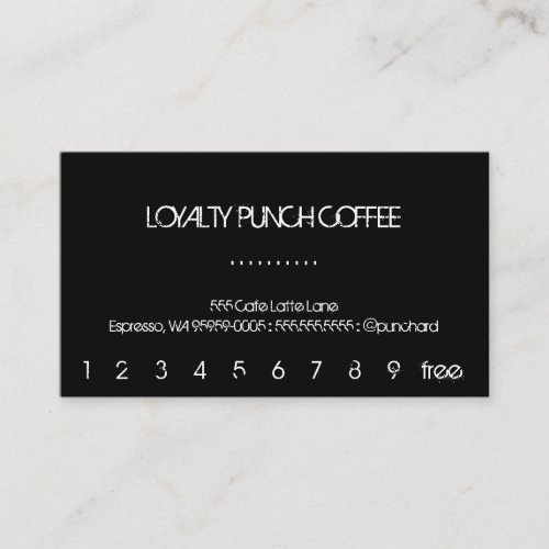 Loyalty Coffee Punch-Card Business Card Template