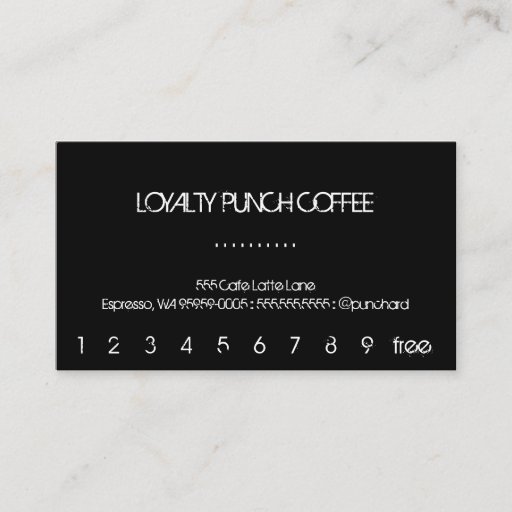 Customizable Loyalty Coffee Punch-Card Business Card Template