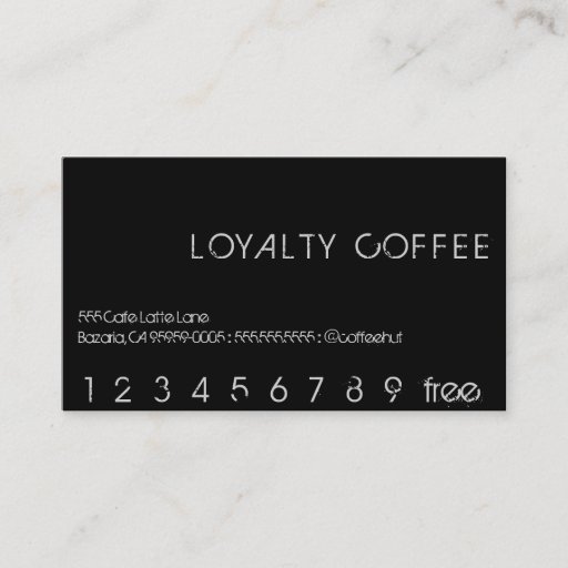 Customizable Loyalty Coffee Punch Card Business Cards