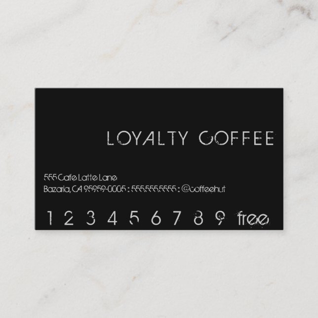 Loyalty Coffee Punch Card (Front)