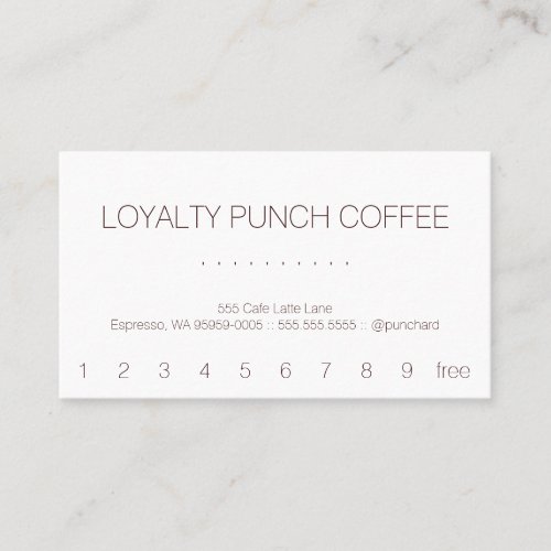 Loyalty Coffee Punch-Card Business Cards