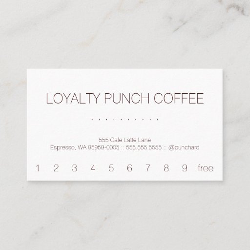 Customizable Loyalty Coffee Punch-Card Business Cards
