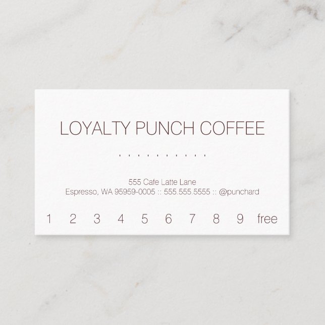 Loyalty Coffee Punch-Card Card (Front)