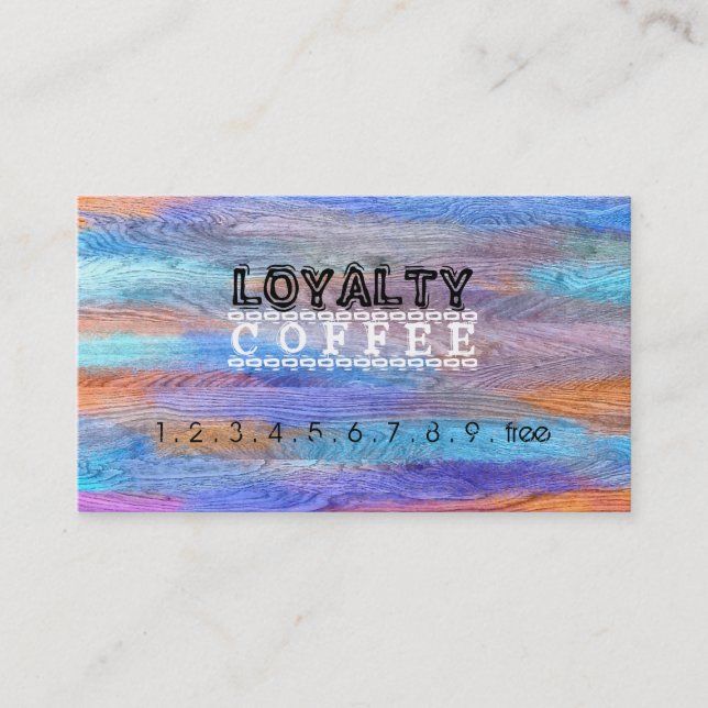 Loyalty Coffee Punch Colorful Modern Wood #15 (Front)