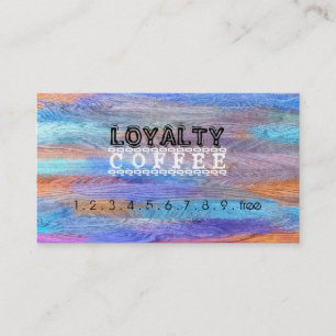 Loyalty Coffee Punch Colorful Modern Wood #15 Card