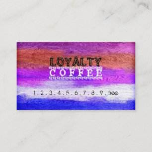 Loyalty Coffee Punch Colorful Modern Wood #19 Card