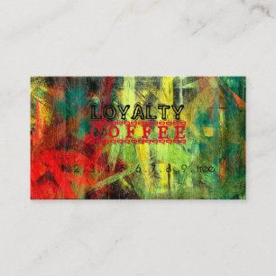 Loyalty Coffee Punch Colorful Modern Wood #2 Card