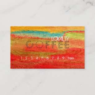 Loyalty Coffee Punch Colorful Modern Wood #30 Card