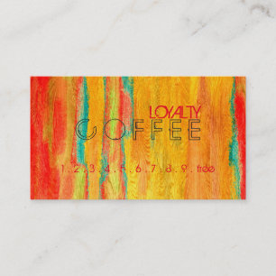Loyalty Coffee Punch Colorful Modern Wood #32 Card