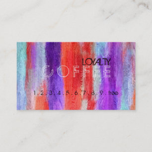 Loyalty Coffee Punch Colorful Modern Wood #33 Card