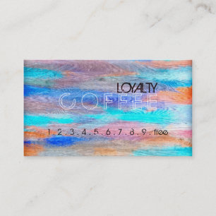 Loyalty Coffee Punch Colorful Modern Wood #40 Card