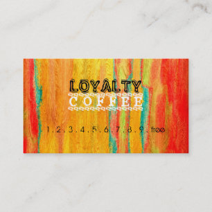 Loyalty Coffee Punch Colorful Modern Wood #5 Card