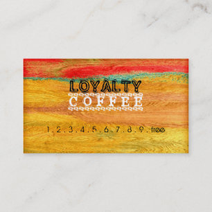 Loyalty Coffee Punch Colorful Modern Wood #8 Card
