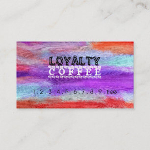 Loyalty Coffee Punch Colorful Modern Wood #9 Card