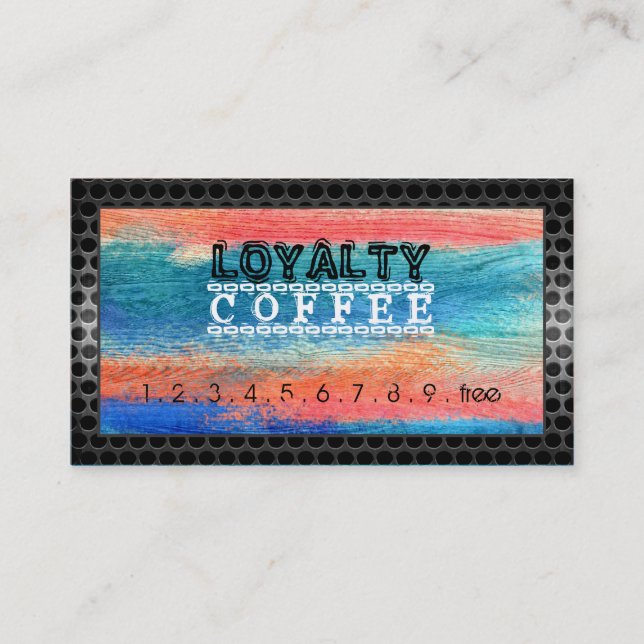 Loyalty Coffee Punch Colorful Wood #8 Card (Front)