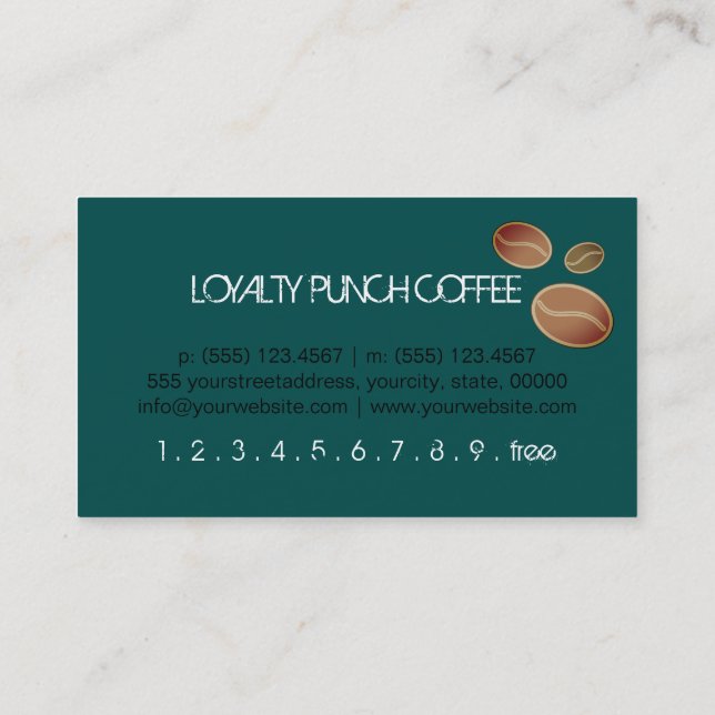 Loyalty Coffee Punch Deep Jungle Green Background (Back)