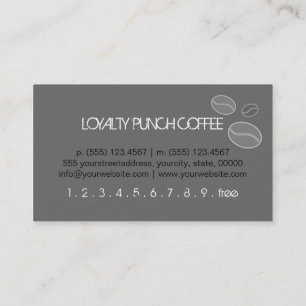 Loyalty Coffee Punch Modern Dim Gray Background Card