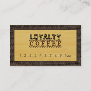 Loyalty Coffee Punch Modern Gold Wood #6 Card