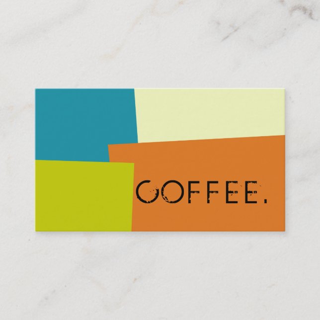 Loyalty Coffee Punch Modern Retro Color Card (Front)