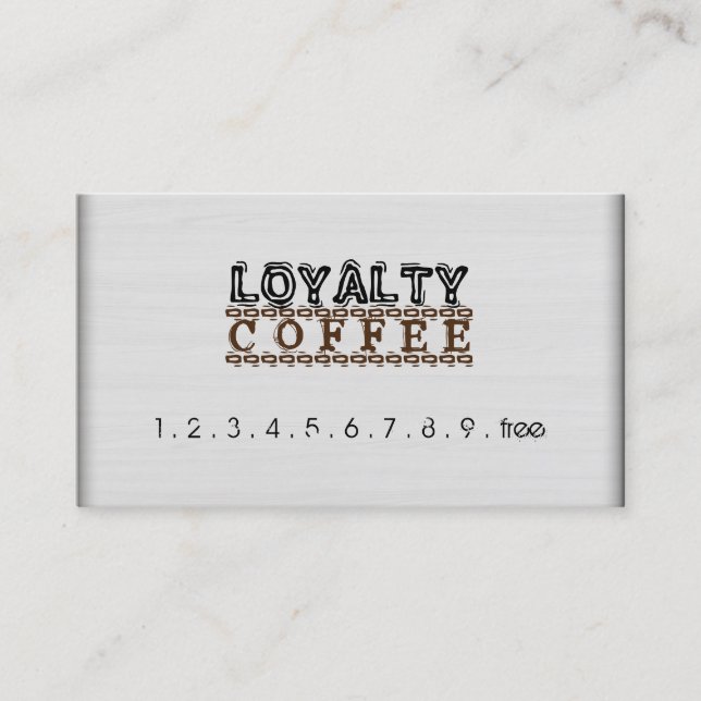 Loyalty Coffee Punch Modern White Wood Grain (Front)