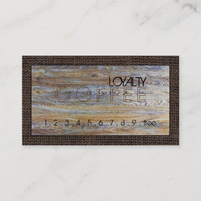 Loyalty Coffee Punch Modern Wood Grain #15 Card (Front)