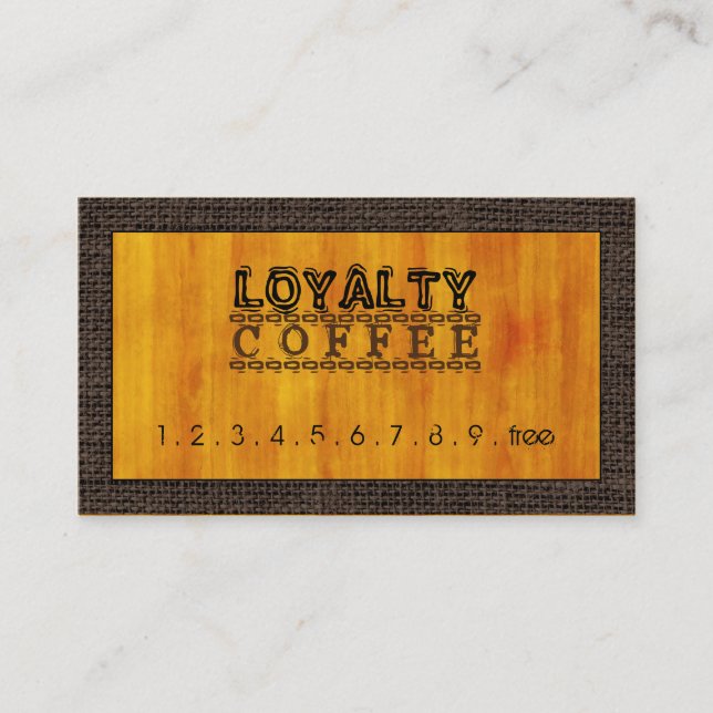 Loyalty Coffee Punch Modern Wood Grain #3 Card (Front)