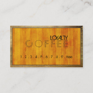 Loyalty Coffee Punch Modern Wood Grain #5 Card