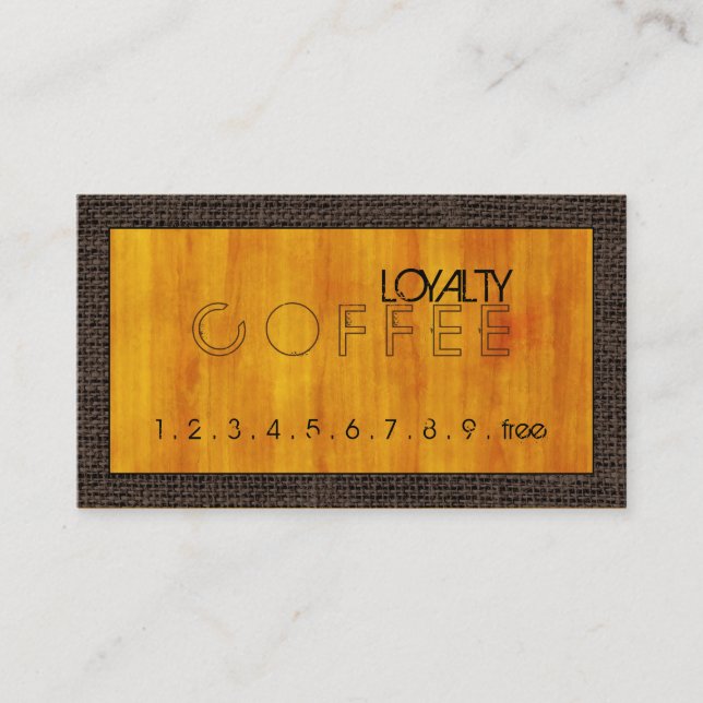 Loyalty Coffee Punch Modern Wood Grain #6 Card (Front)